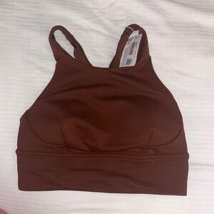 Lululemon Wunder Train Long-Line Bra brown Sz 6 NWT